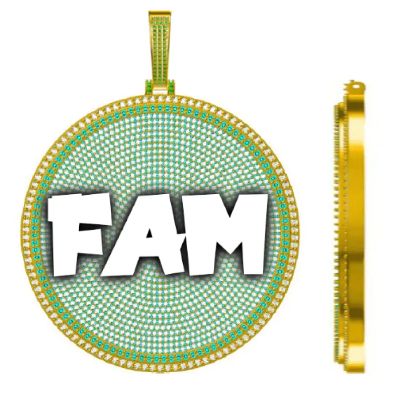 CUSTOM LETTER NECKLACE 3D BIG DISC sold by The GUU Shop