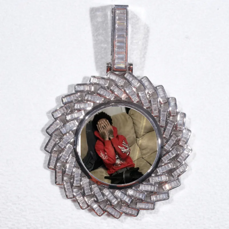 Large 3D Baguette Custom Picture Pendant made by The GUU Shop