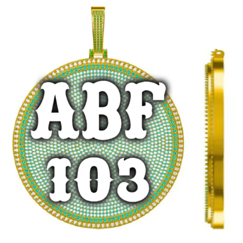 CUSTOM LETTER NECKLACE 3D BIG DISC sold by The GUU Shop