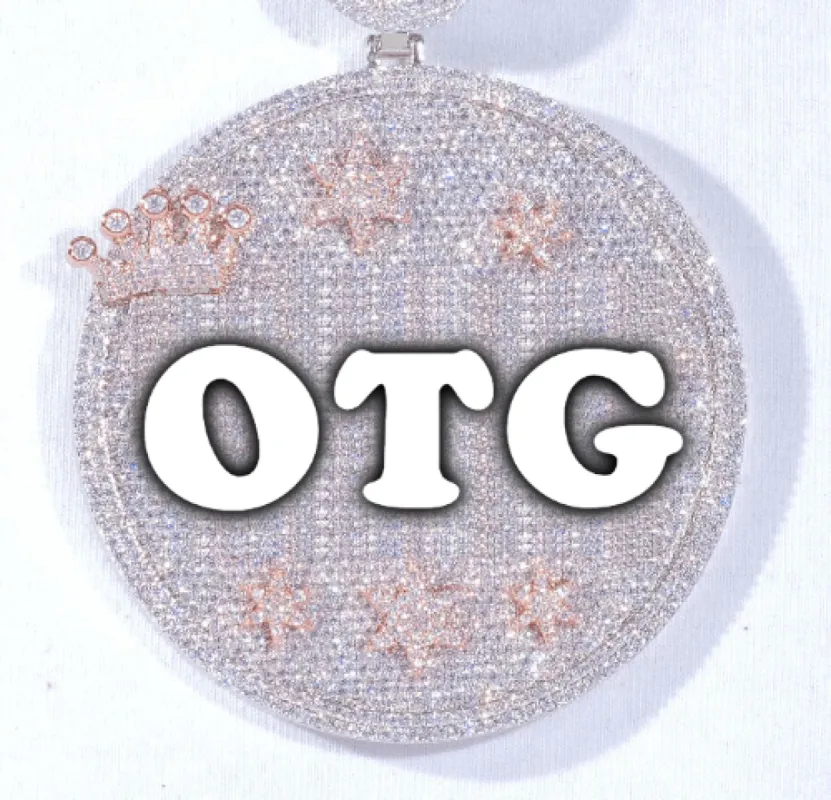 CUSTOM LETTER NECKLACE 3D BIG CROWN DISC sold by The GUU Shop