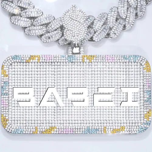 CUSTOM LETTER NECKLACE 3D COLORFUL SQUARE sold by The GUU Shop