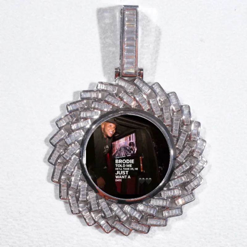 Large 3D Baguette Custom Picture Pendant sold by The GUU Shop