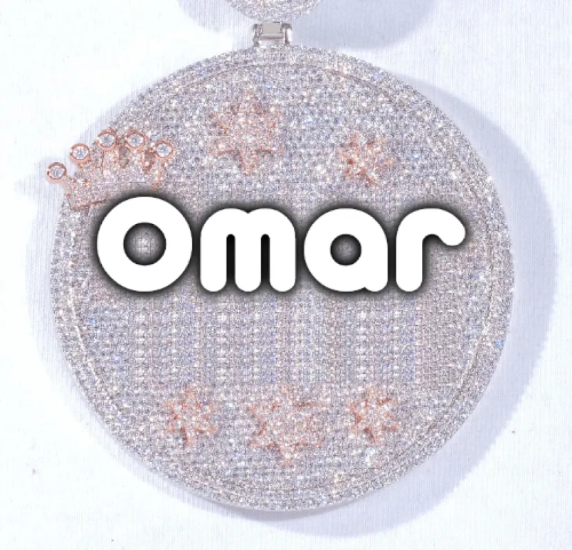 CUSTOM LETTER NECKLACE 3D BIG CROWN DISC made by The GUU Shop