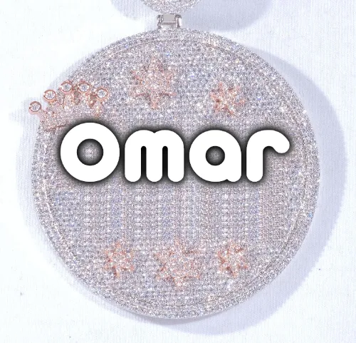 CUSTOM LETTER NECKLACE 3D BIG CROWN DISC sold by The GUU Shop