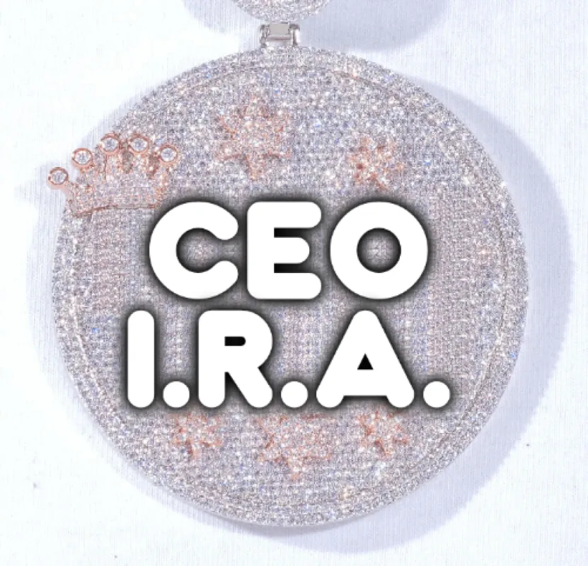 CUSTOM LETTER NECKLACE 3D BIG CROWN DISC sold by The GUU Shop