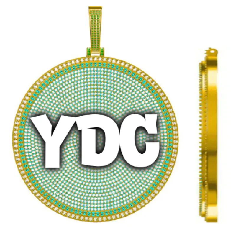 CUSTOM LETTER NECKLACE 3D BIG DISC sold by The GUU Shop