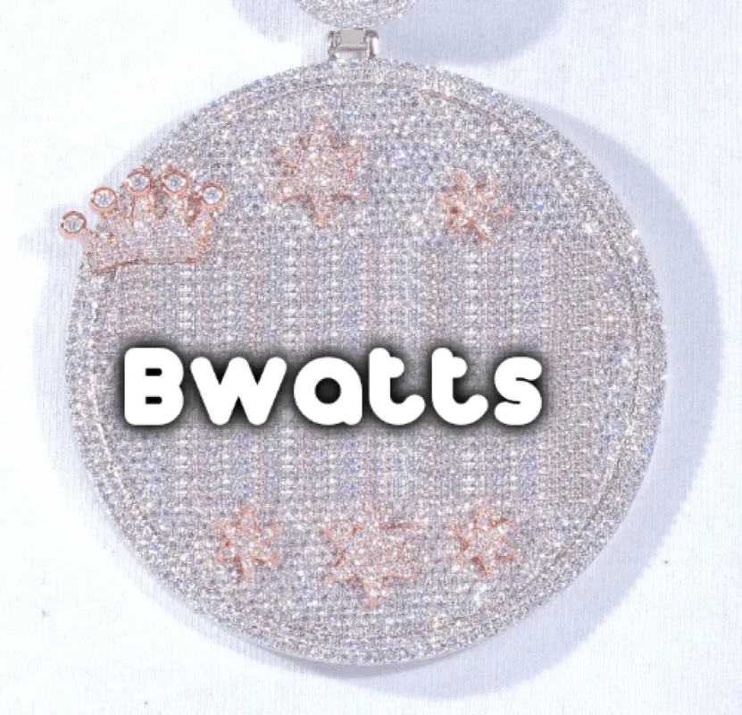 CUSTOM LETTER NECKLACE 3D BIG CROWN DISC sold by The GUU Shop