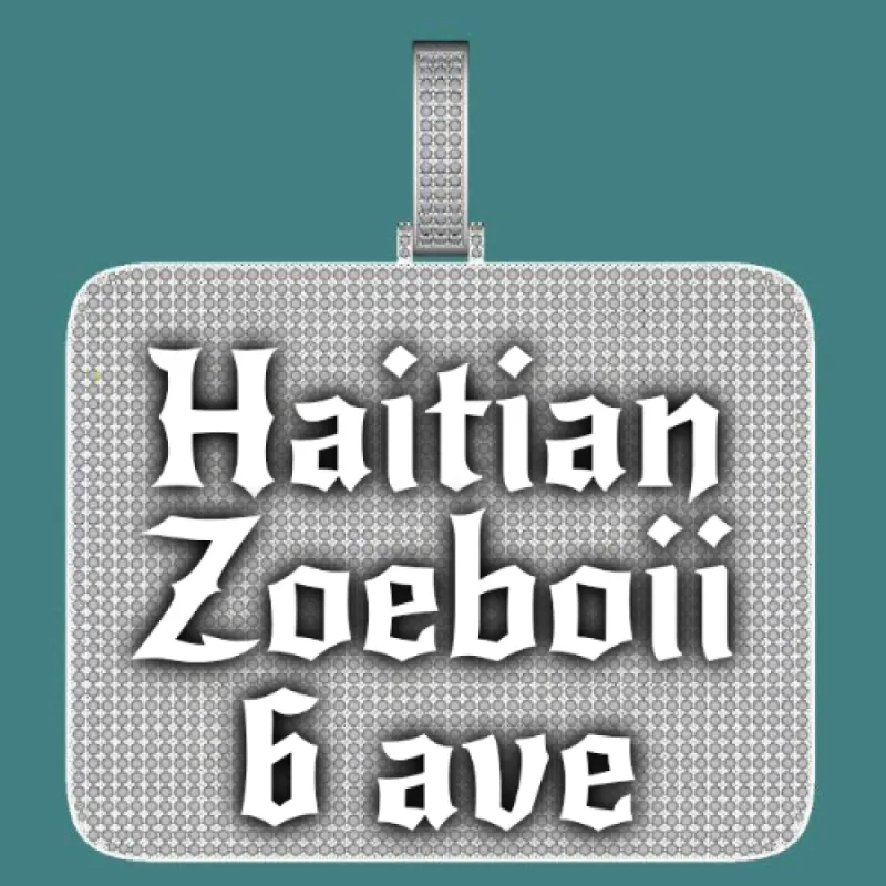 CUSTOM LETTER NECKLACE 3D BIG SQUARE sold by The GUU Shop