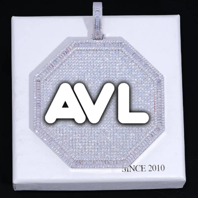 CUSTOM LETTER NECKLACE 3D BIG OCTAGON sold by The GUU Shop