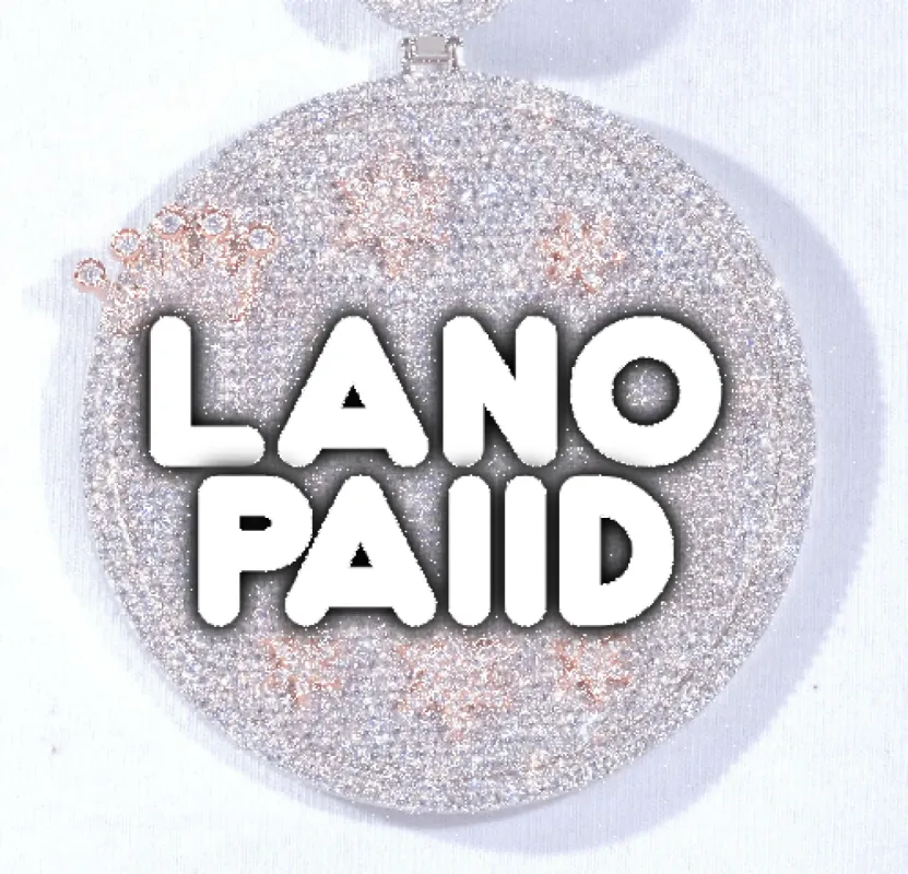 CUSTOM LETTER NECKLACE 3D BIG CROWN DISC sold by The GUU Shop