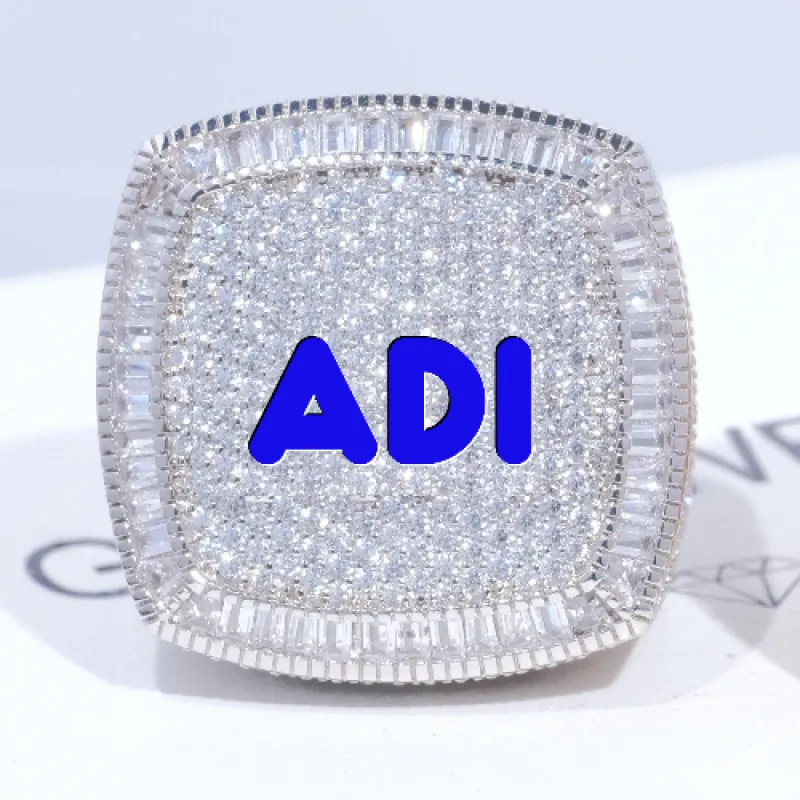 CUSTOM LETTER 3D ICED RING sold by The GUU Shop