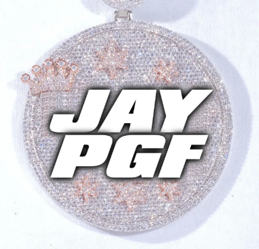 CUSTOM LETTER NECKLACE 3D BIG CROWN DISC sold by The GUU Shop