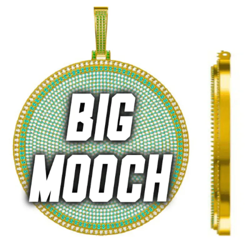 CUSTOM LETTER NECKLACE 3D BIG DISC sold by The GUU Shop