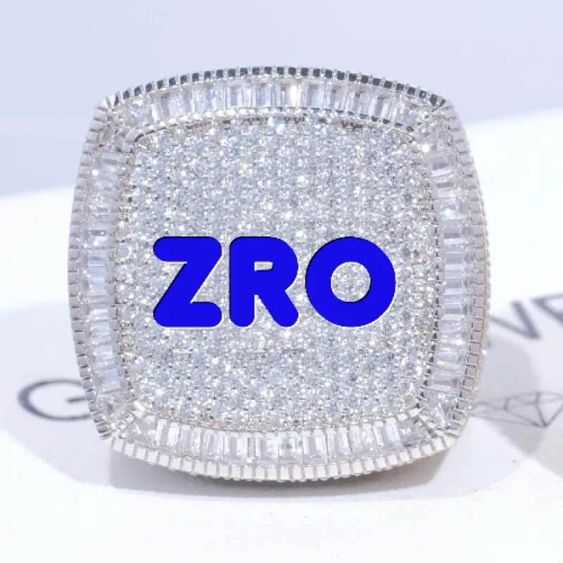 CUSTOM LETTER 3D ICED RING sold by The GUU Shop