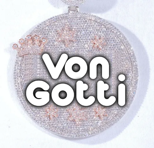 CUSTOM LETTER NECKLACE 3D BIG CROWN DISC sold by The GUU Shop
