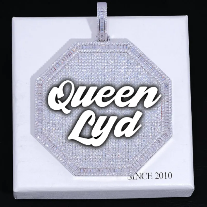 CUSTOM LETTER NECKLACE 3D BIG OCTAGON sold by The GUU Shop