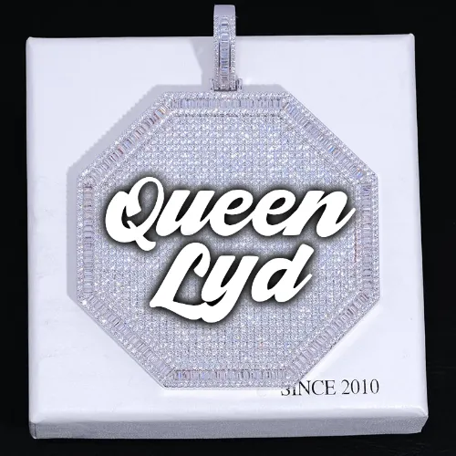 CUSTOM LETTER NECKLACE 3D BIG OCTAGON sold by The GUU Shop