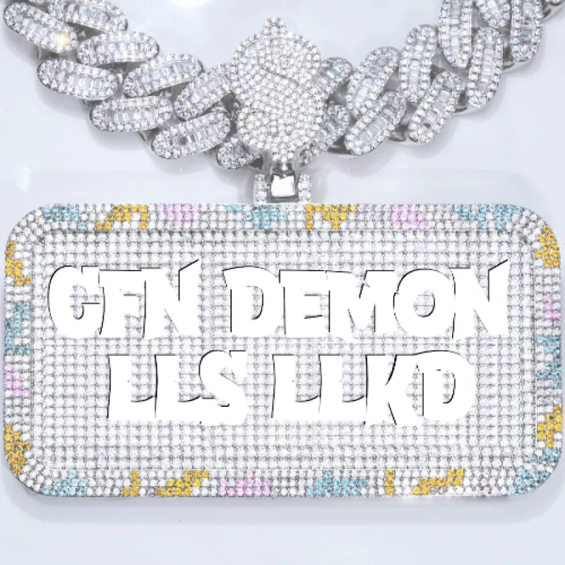 CUSTOM LETTER NECKLACE 3D COLORFUL SQUARE sold by The GUU Shop