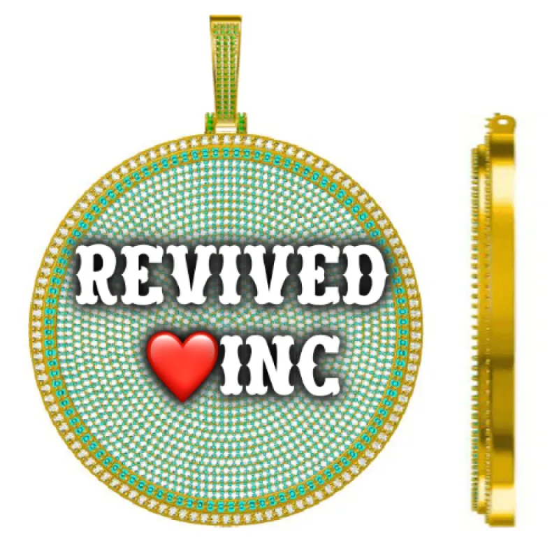 CUSTOM LETTER NECKLACE 3D BIG DISC sold by The GUU Shop