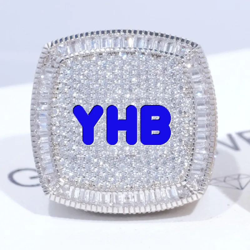 CUSTOM LETTER 3D ICED RING sold by The GUU Shop