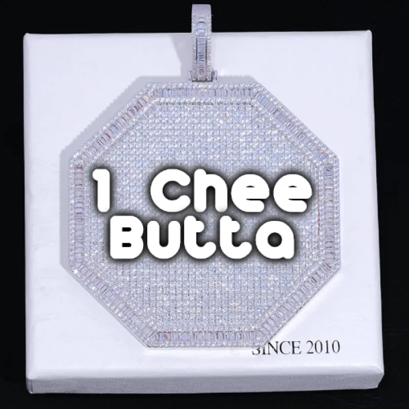 CUSTOM LETTER NECKLACE 3D BIG OCTAGON sold by The GUU Shop