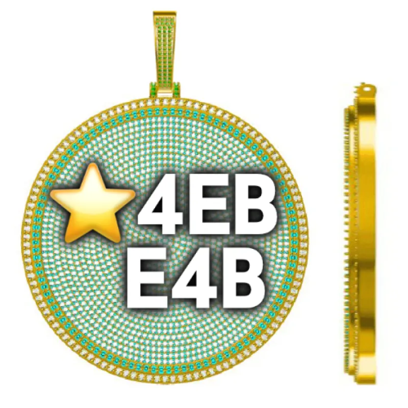 CUSTOM LETTER NECKLACE 3D BIG DISC sold by The GUU Shop