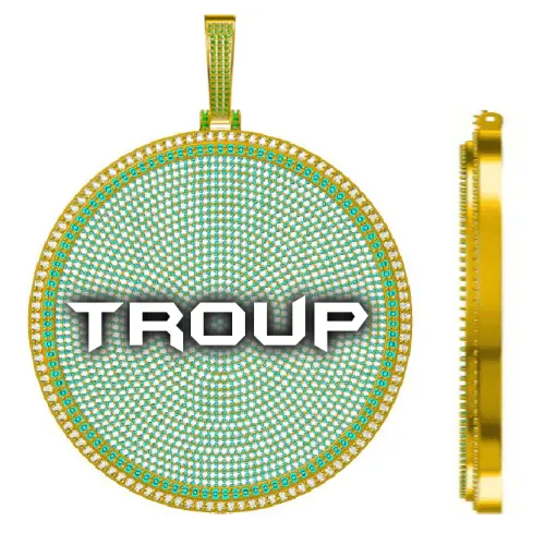 CUSTOM LETTER NECKLACE 3D BIG DISC sold by The GUU Shop