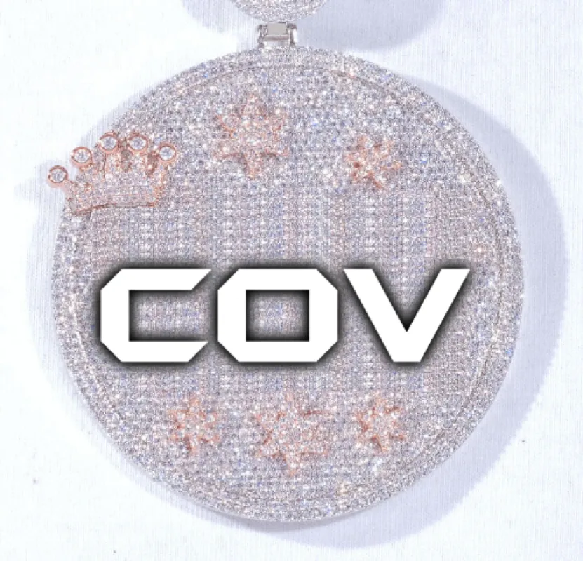 CUSTOM LETTER NECKLACE 3D BIG CROWN DISC sold by The GUU Shop