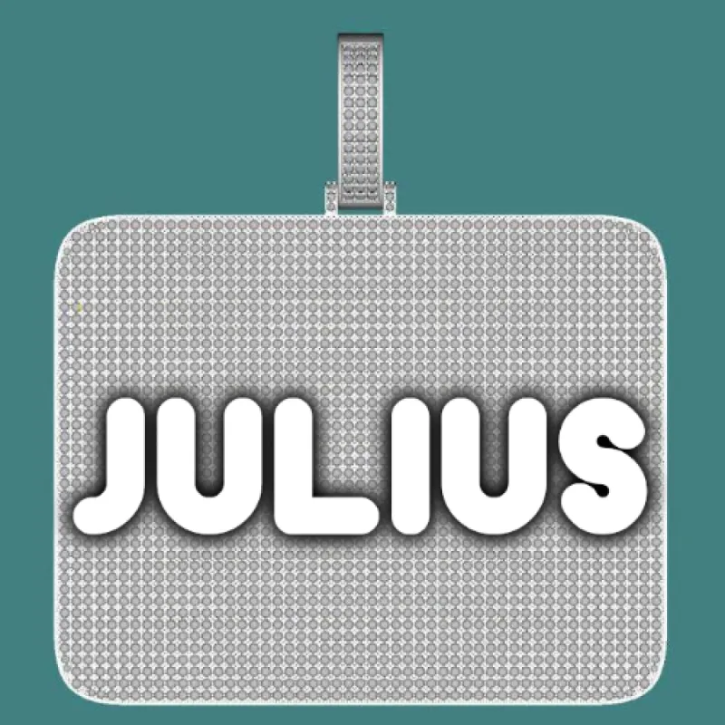 CUSTOM LETTER NECKLACE 3D BIG SQUARE sold by The GUU Shop