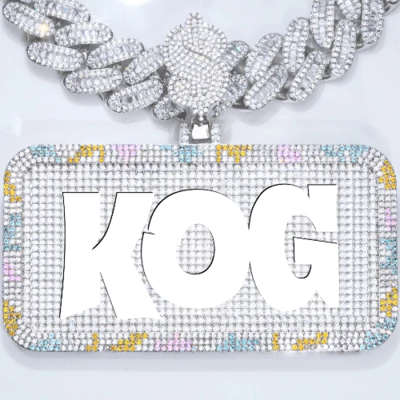 CUSTOM LETTER NECKLACE 3D COLORFUL SQUARE made by The GUU Shop