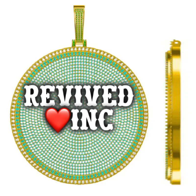 CUSTOM LETTER NECKLACE 3D BIG DISC sold by The GUU Shop