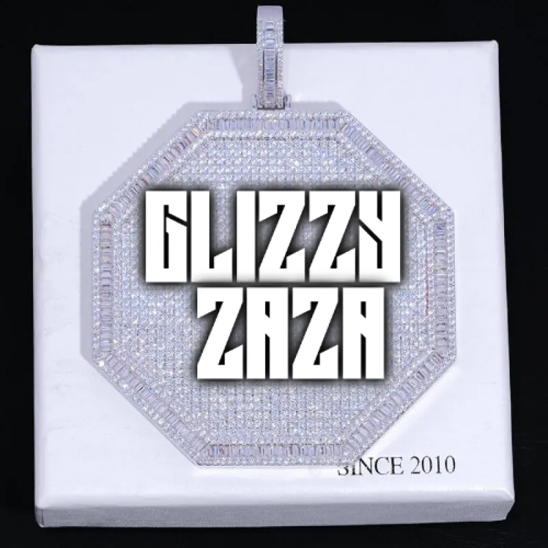 CUSTOM LETTER NECKLACE 3D BIG OCTAGON sold by The GUU Shop