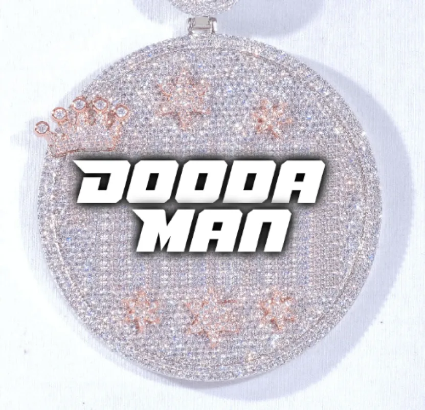 CUSTOM LETTER NECKLACE 3D BIG CROWN DISC sold by The GUU Shop