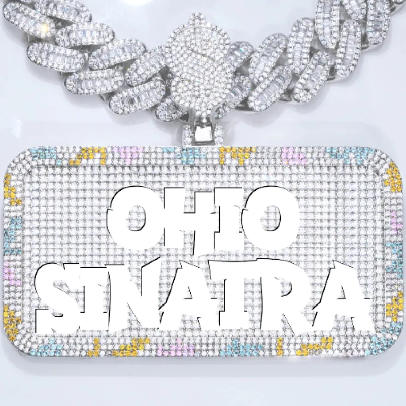 CUSTOM LETTER NECKLACE 3D COLORFUL SQUARE sold by The GUU Shop