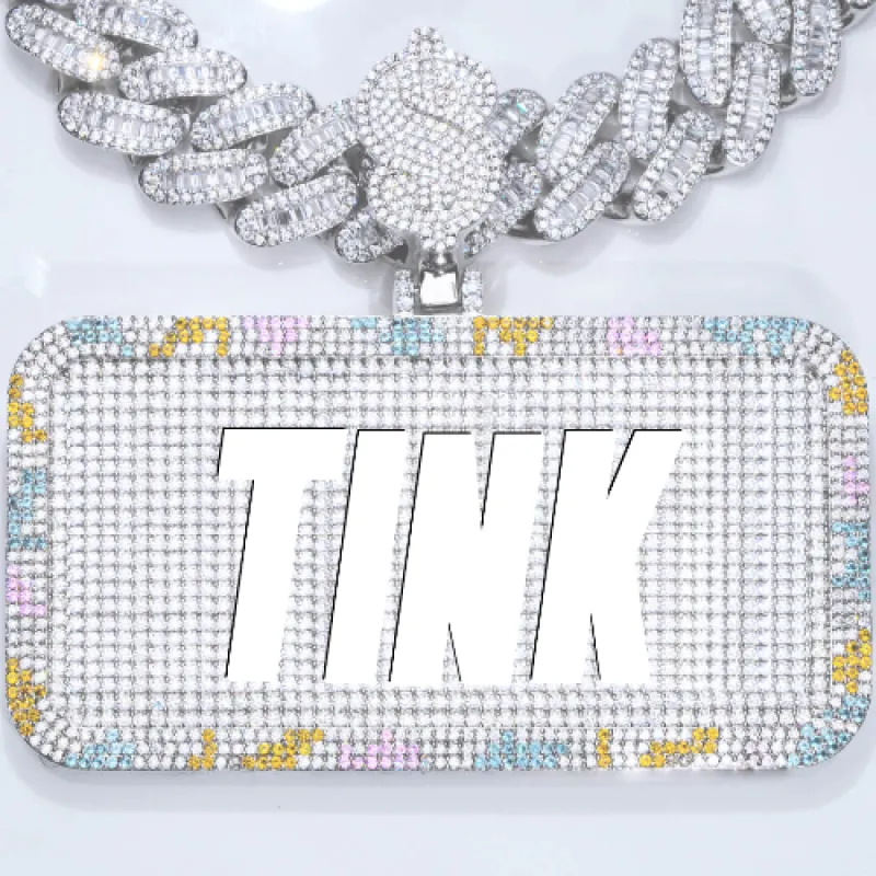 CUSTOM LETTER NECKLACE 3D COLORFUL SQUARE sold by The GUU Shop