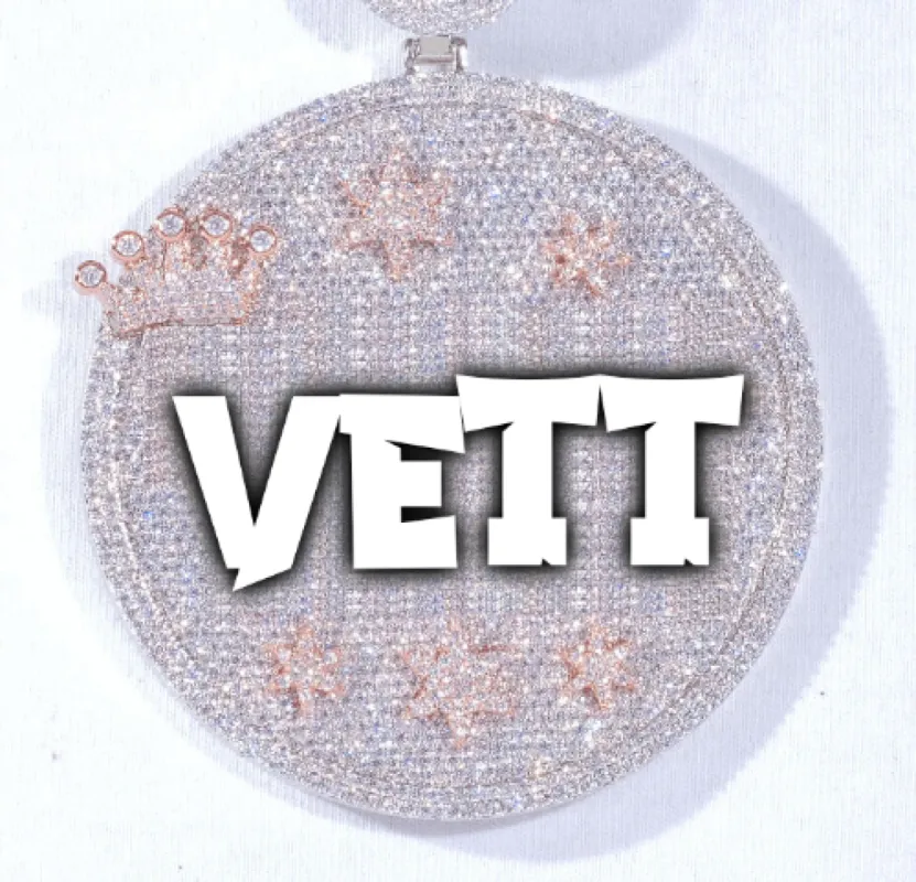 CUSTOM LETTER NECKLACE 3D BIG CROWN DISC sold by The GUU Shop