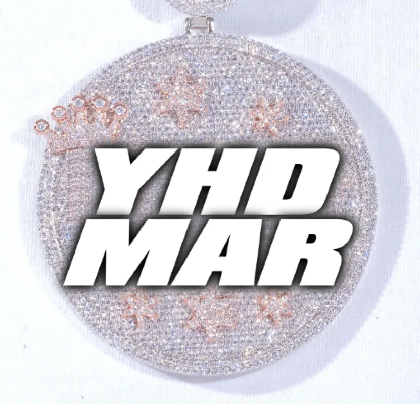 CUSTOM LETTER NECKLACE 3D BIG CROWN DISC sold by The GUU Shop