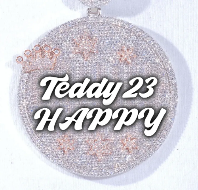 CUSTOM LETTER NECKLACE 3D BIG CROWN DISC made by The GUU Shop