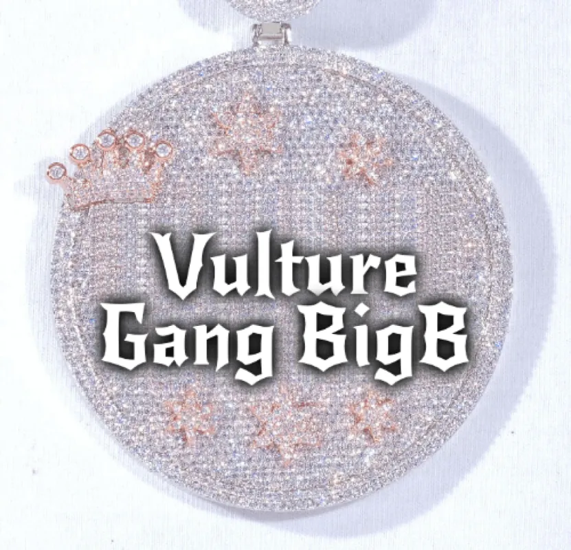 CUSTOM LETTER NECKLACE 3D BIG CROWN DISC sold by The GUU Shop