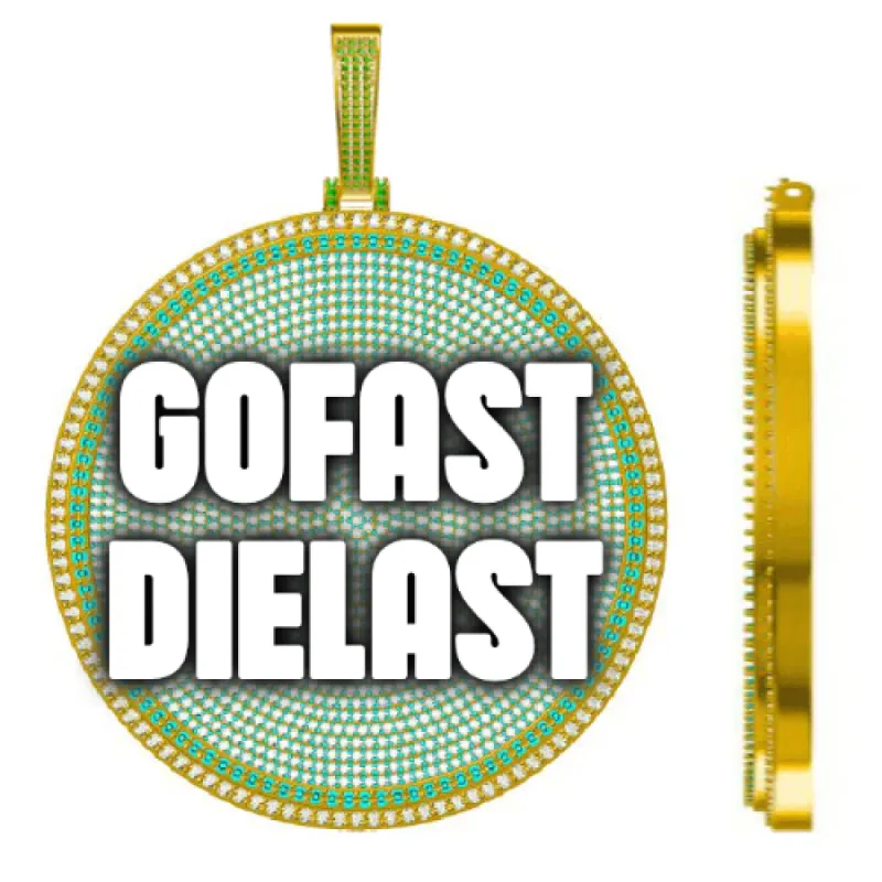 CUSTOM LETTER NECKLACE 3D BIG DISC sold by The GUU Shop