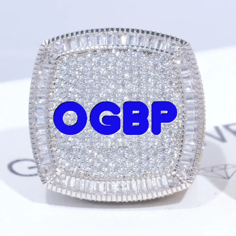 CUSTOM LETTER 3D ICED RING sold by The GUU Shop