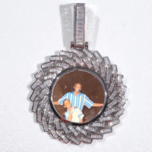 Large 3D Baguette Custom Picture Pendant sold by The GUU Shop