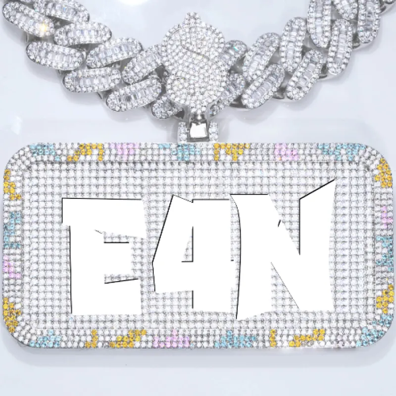 CUSTOM LETTER NECKLACE 3D COLORFUL SQUARE sold by The GUU Shop