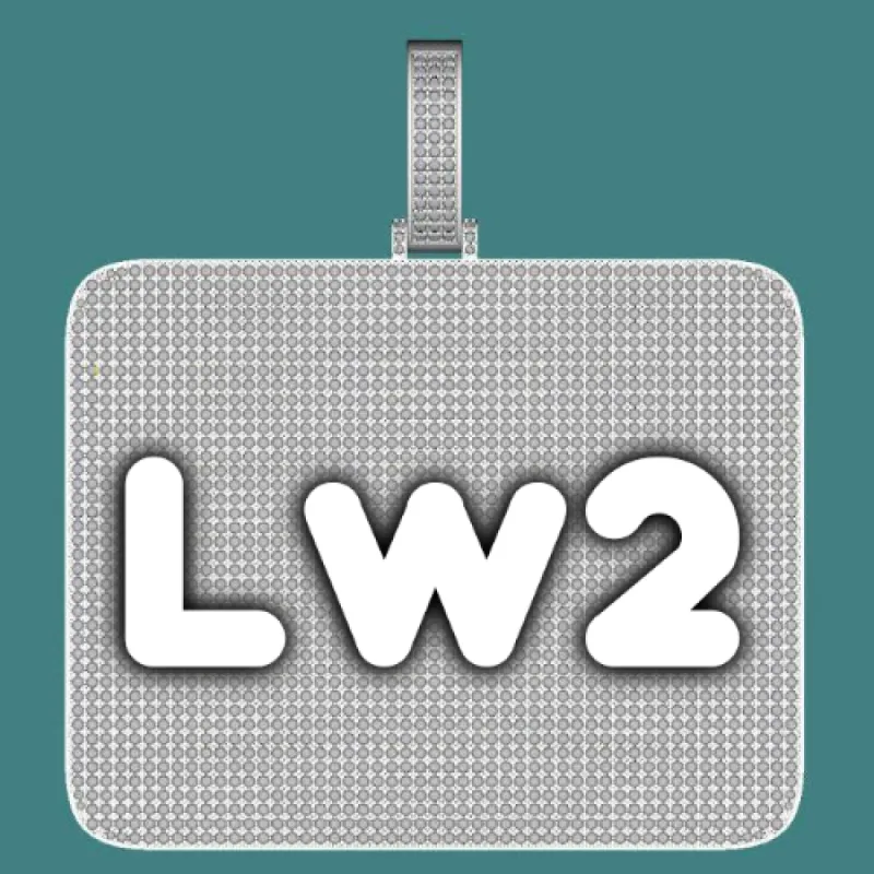 CUSTOM LETTER NECKLACE 3D BIG SQUARE sold by The GUU Shop