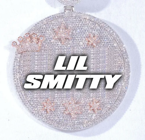 CUSTOM LETTER NECKLACE 3D BIG CROWN DISC sold by The GUU Shop