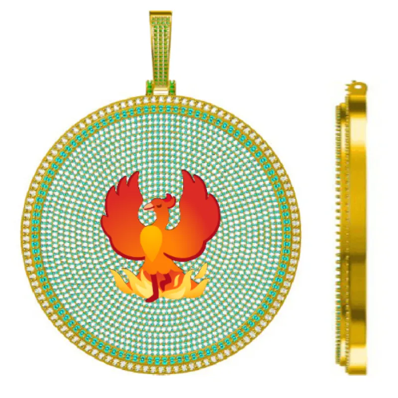 CUSTOM LETTER NECKLACE 3D BIG DISC sold by The GUU Shop