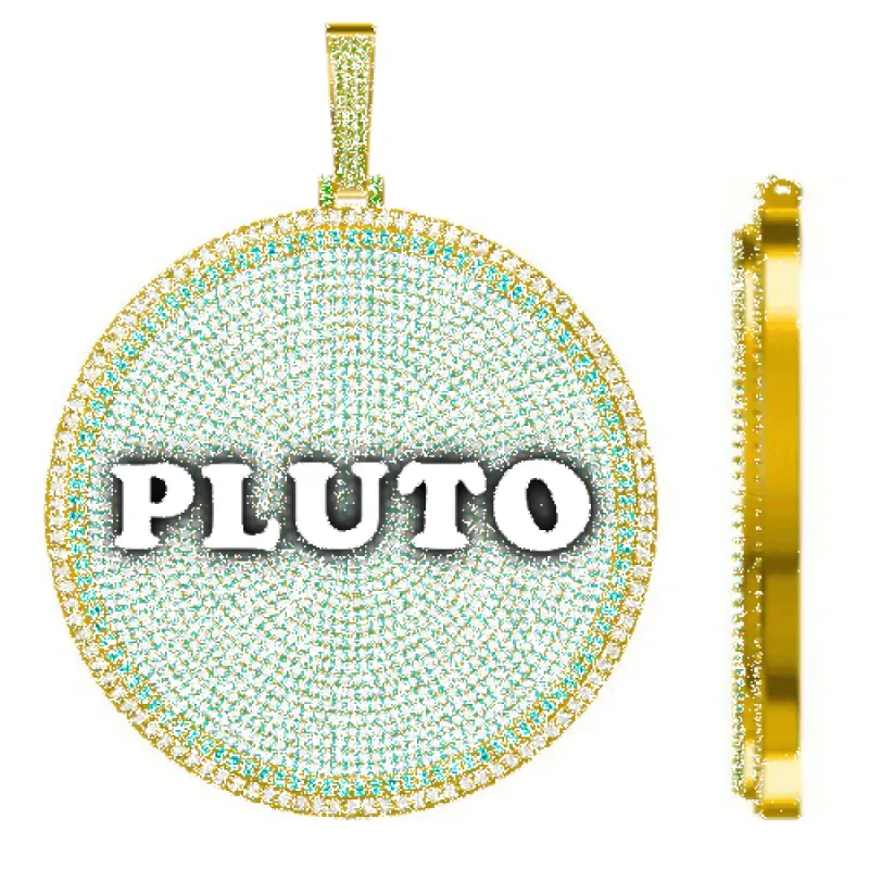 CUSTOM LETTER NECKLACE 3D BIG DISC sold by The GUU Shop