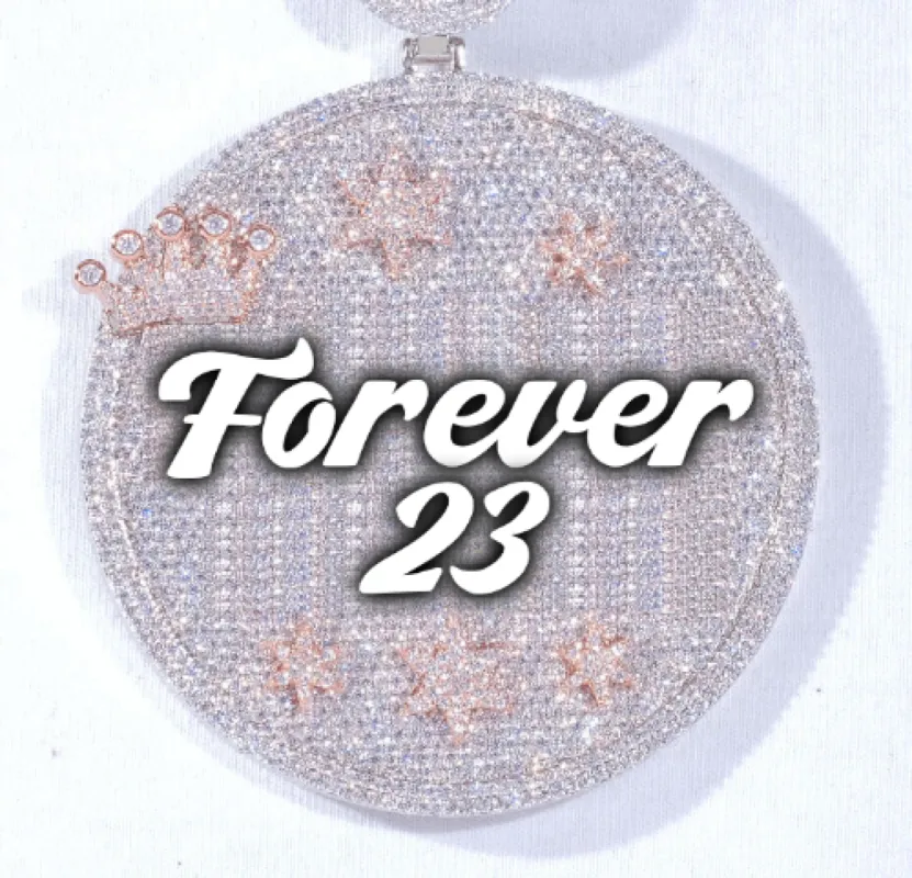 CUSTOM LETTER NECKLACE 3D BIG CROWN DISC sold by The GUU Shop