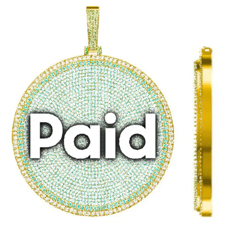 CUSTOM LETTER NECKLACE 3D BIG DISC sold by The GUU Shop