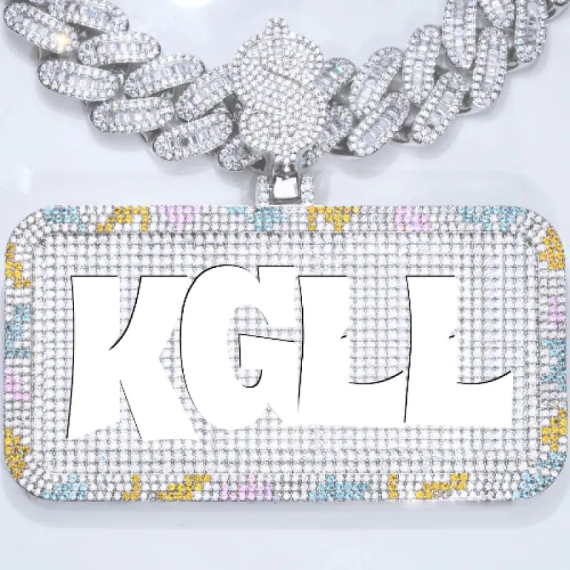 CUSTOM LETTER NECKLACE 3D COLORFUL SQUARE sold by The GUU Shop